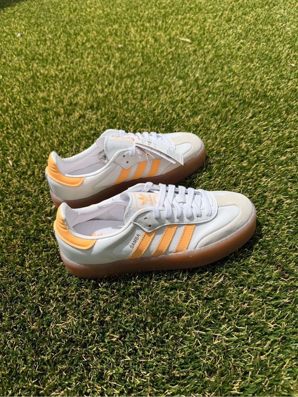 adidas Samba Sneakers in White and Yellow
